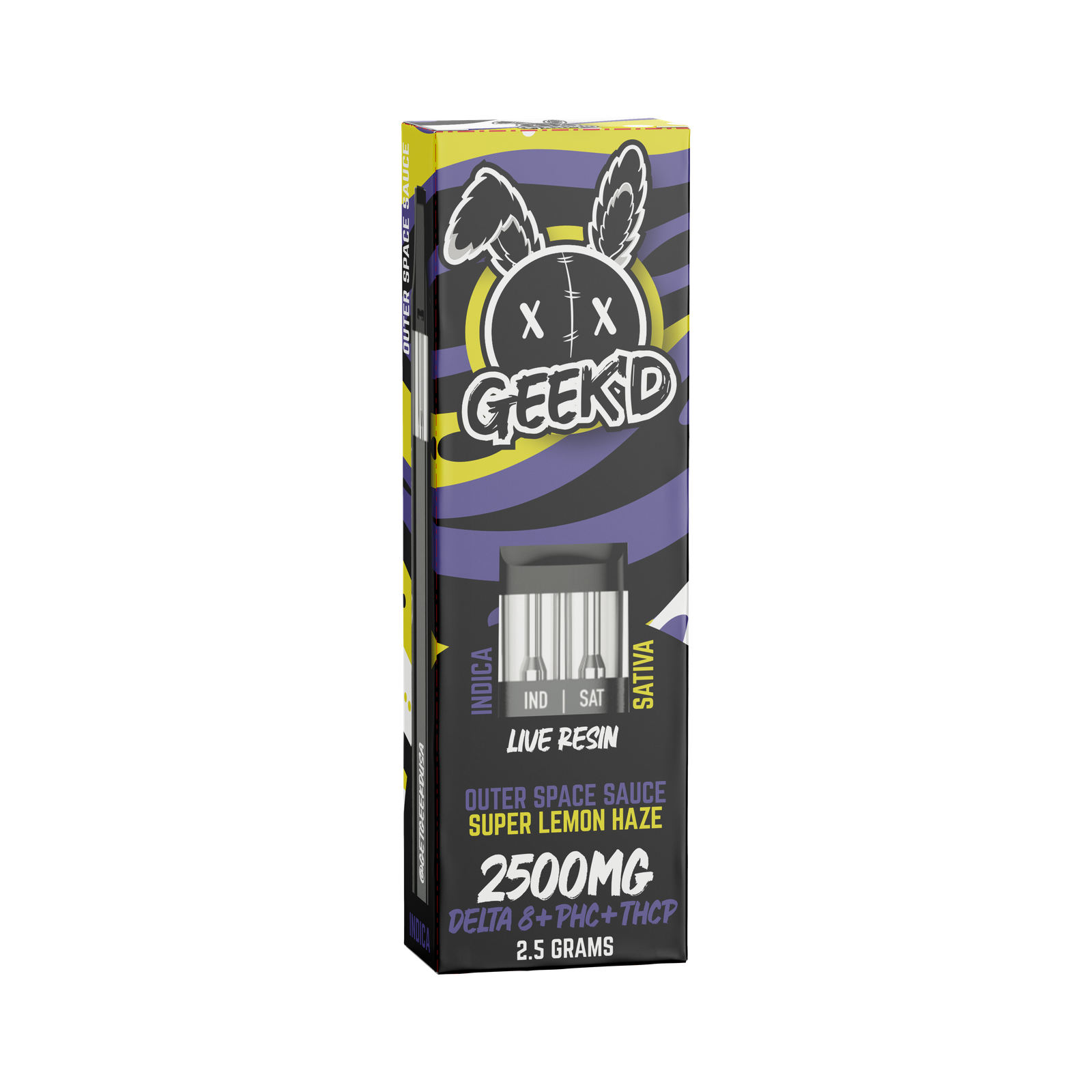 GEEK’D EXTRACTS – JUNGLE JUICE – DELTA 8+PHC+THCJD+THCP – LIVE RESIN DISPOSABLE – HYBRID