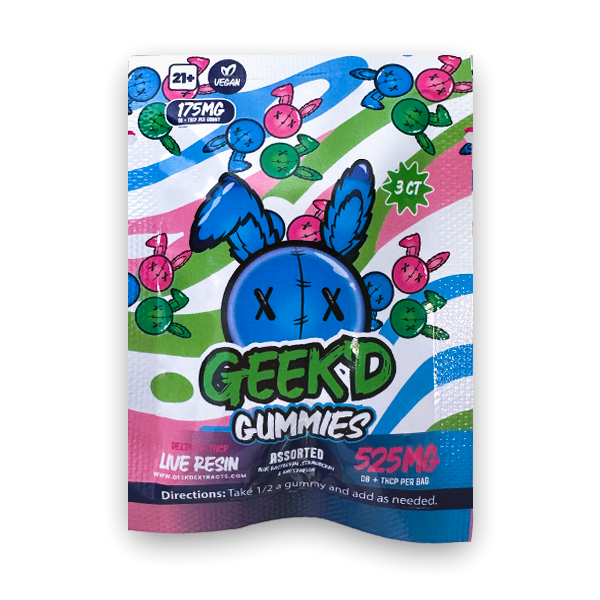 Geek’d Live Resin Gummies Bucket | 3 Count | 50 Count